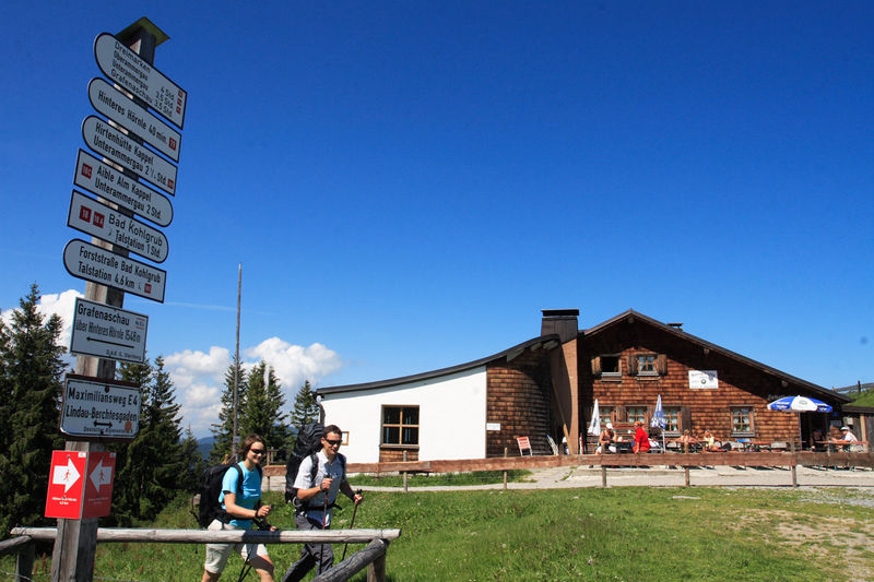 Hörnlehütte, die Berggaststätte auf dem Hörnle in Bad Kohlgrub