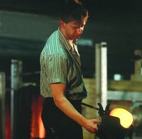 Mundgeblasene Glasfertigung in der Freiherr von Poschinger Glasmanufaktur in Frauenau