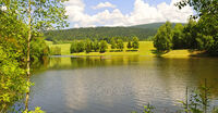 Blick auf den Stausee Riedelsbach bei Neureichenau im Bayerischen Wald