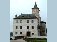Blick auf die Burg Rosenberg in Rosenberg an der Modau in Südböhmen