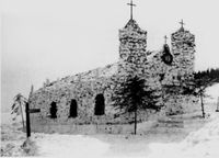Historische Schneekirche von Mitterfirmiansreut im Jahre 1911
