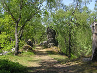 Kreuzweg im Naturschutzgebiet  Moosbacher Pfahl im Bayerischen Wald