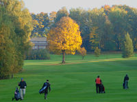 Blick auf den Golfplatz auf der Rusel im Herbst