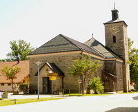 Die Pfarrkirche in Schöfweg in der Region Sonnenwald im Bayerischen Wald