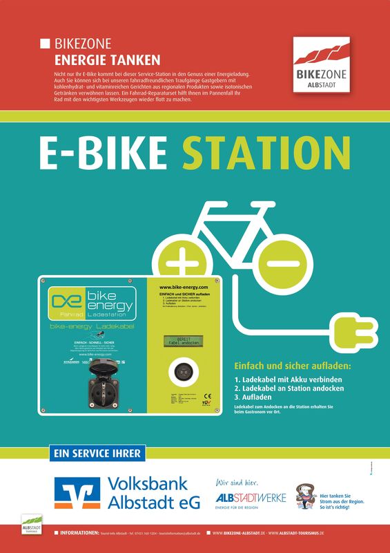 Hinweisschild E-Bike Ladestation