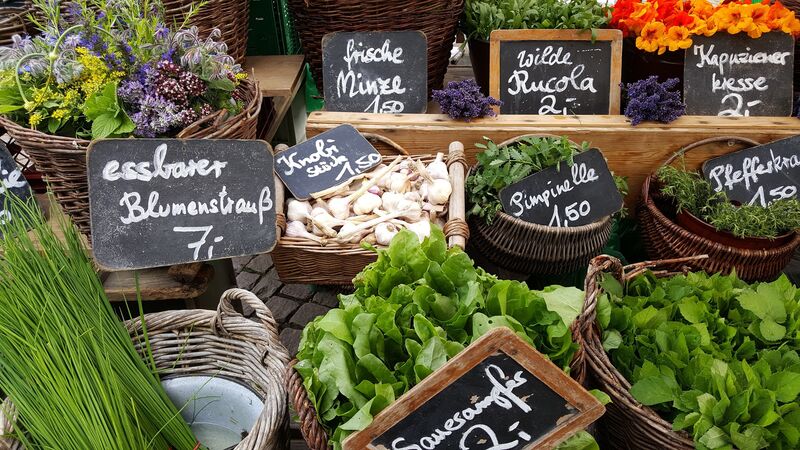 Marktstände unterschiedlichster Art warten auf die Besucher