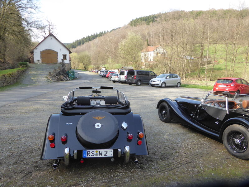 Der Parkplatz an der Heesfelder Mühle