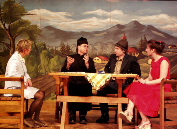 Szene aus einem Theaterstück der Stoariegl-Bühne in Riedlhütte