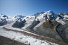 Das Breithorn gehört zur 4000er-Bergkette, die den Gornergletscher flankiert.