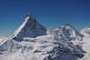 Die Nordwand des Matterhorns vom Helikopter aus gesehen.
