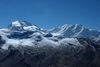 Depending on how they are counted, the Monte Rosa massif features ten 4000 m peaks and is partly located in Italy.