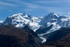 Das Monte-Rosa-Massiv hat je nach Zählweise zehn 4000er-Gipfel und liegt zum Teil in Italien.