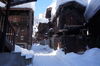 Typically for Zermatt’s Old Village, the small buildings huddle closely together.