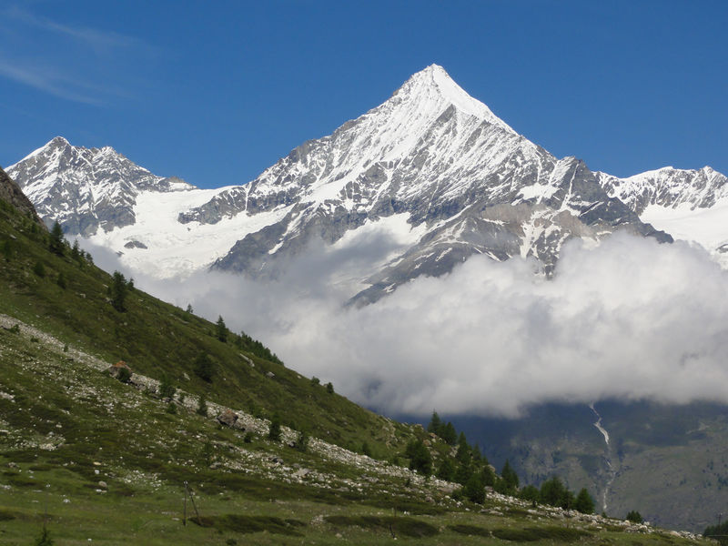 The triangular shape of the Weisshorn is fascinating.